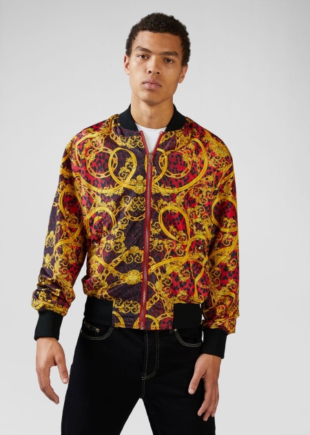 Versace Leo Chain Print Bomberjacka Herr - 380749UOW